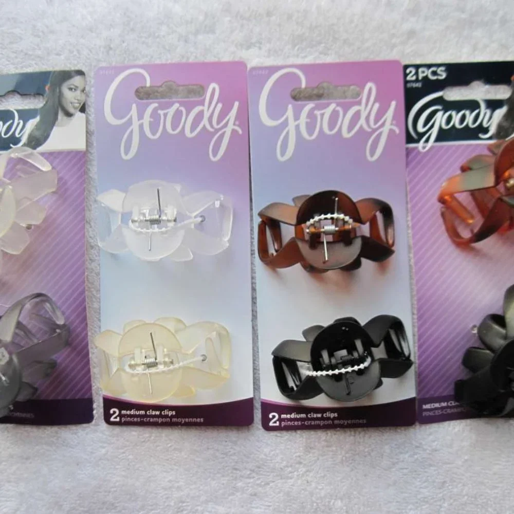 2 Goody Medium Matte Frosted Spider Octopus Plastic Jaw Claw Clips 2 1/4